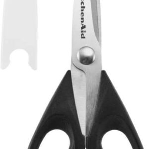 KitchenAid All Purpose Kitchen Shears with Protective Sheath for Everyday use, Dishwasher Safe Stainless Steel Scissors with Comfort Grip, 8.72-Inch, Black