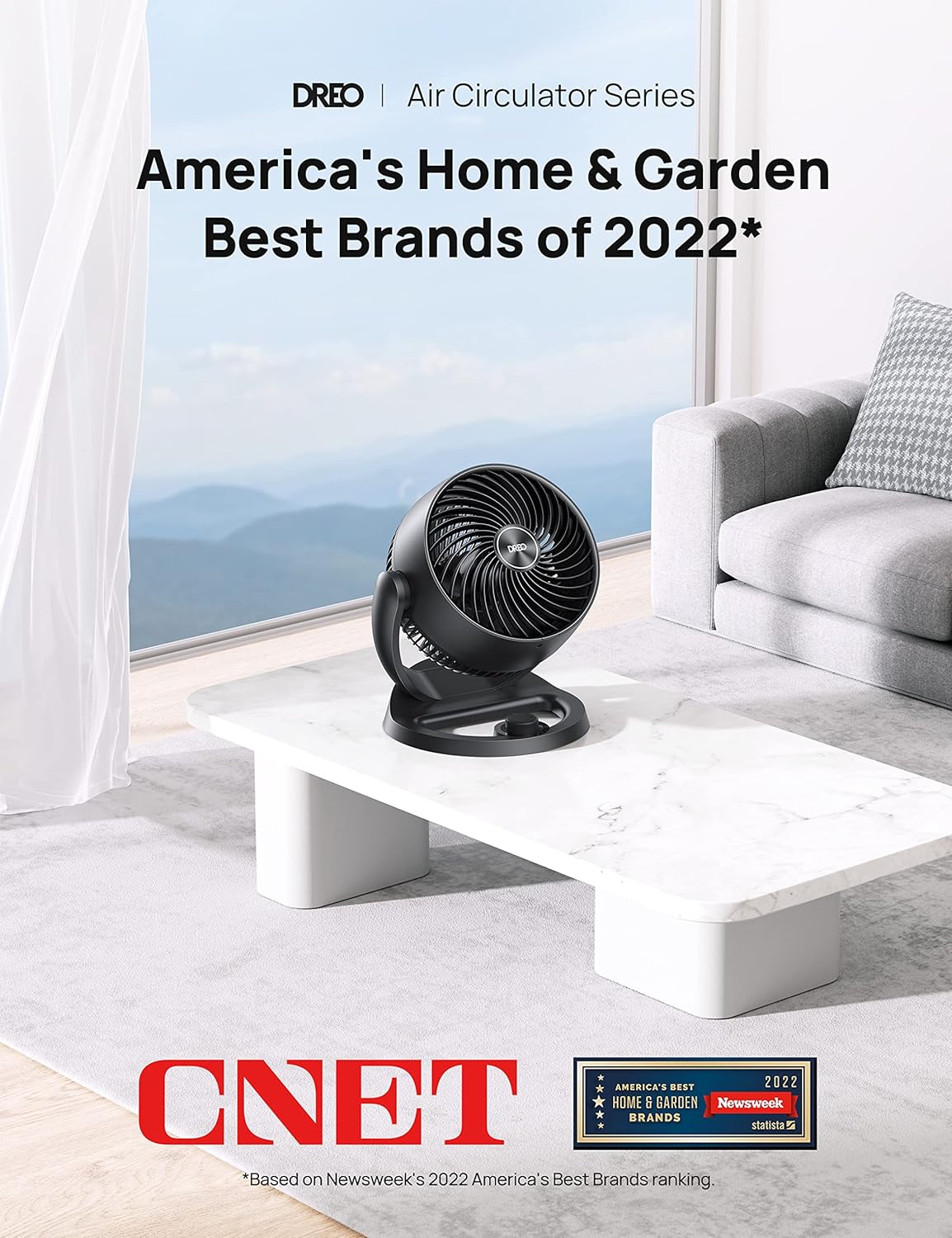 Dreo Fan for Bedroom, 12 Inches, 70ft Powerful Airflow, 28db Quiet Table Air Circulator Fans for Whole Room, 120° Adjustable Tilt, 3 Speeds, Desktop Fan for Home, Office, Kitchen - Image 2