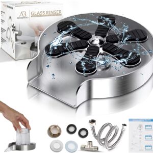 Professional Glass Rinser for Kitchen Sink, Stainless Steel Cup Washer for Sink - Bottle Washer Kitchen Accessories, Rust Resistant Pressure Glass Washer - Perfect for Home Kitchens, Bars, and Cafes
